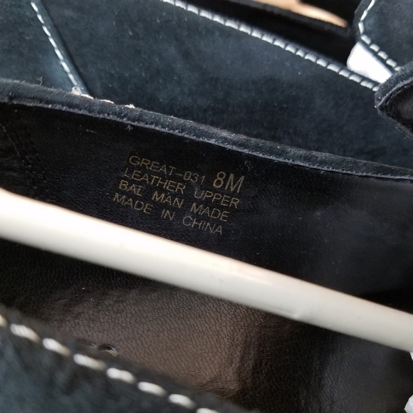 Suede Leather Women's 8 US Moc Toe Black Loafers Slip on BOHO Casual Shoes NEW - Picture 7 of 8